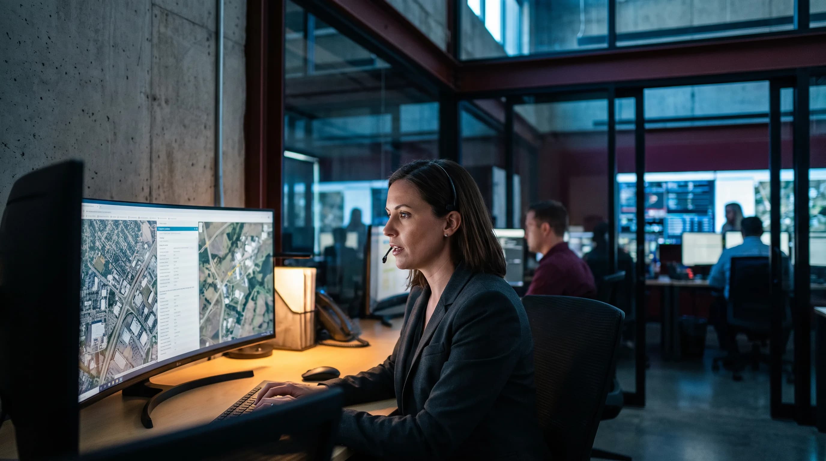 Claims professionals reviewing documents together