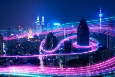Smart city big data connection technology concept .